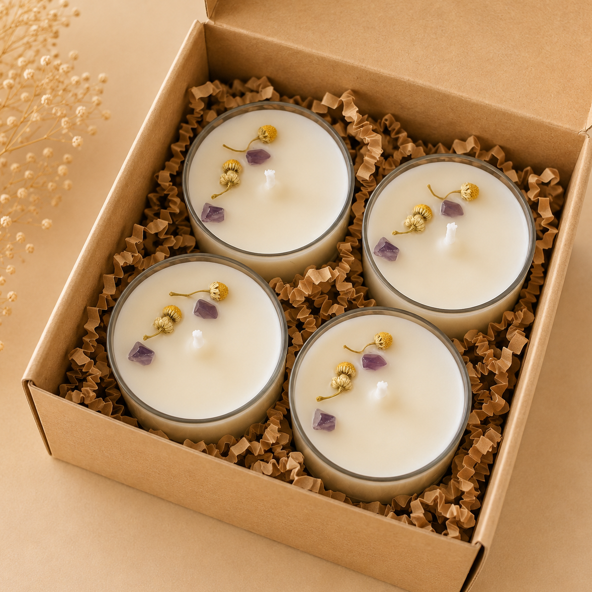 RESPIRAR – Pack 4 Velitas de Té | Momentos