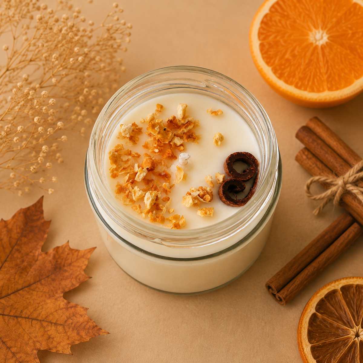 NARANJA Y CANELA – Vela Artesanal 250ml | Otoño